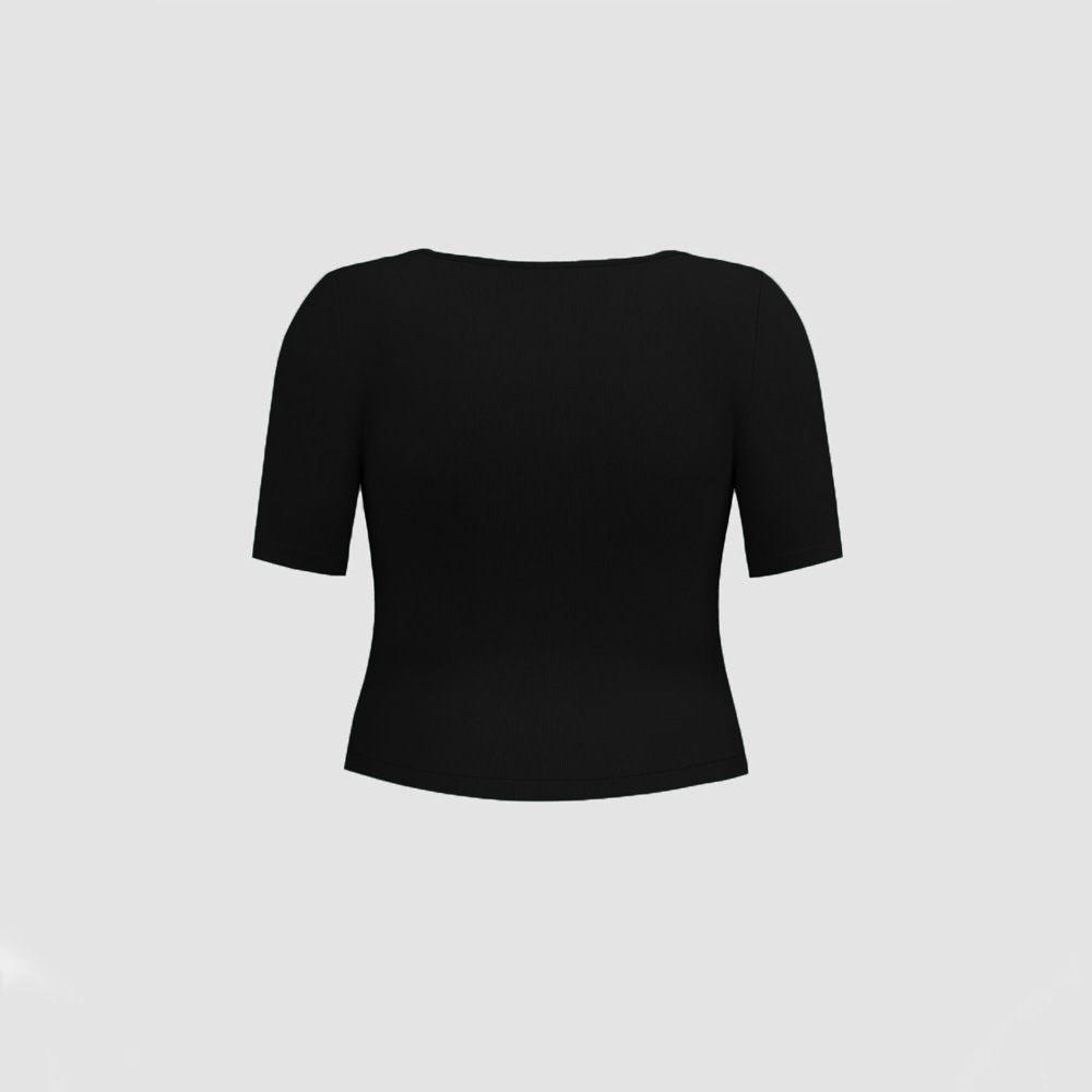 Short Sleeved T-shirt for Women in Spring Solid Color Slim Fit Simple Ins Casual Base Shirt Top