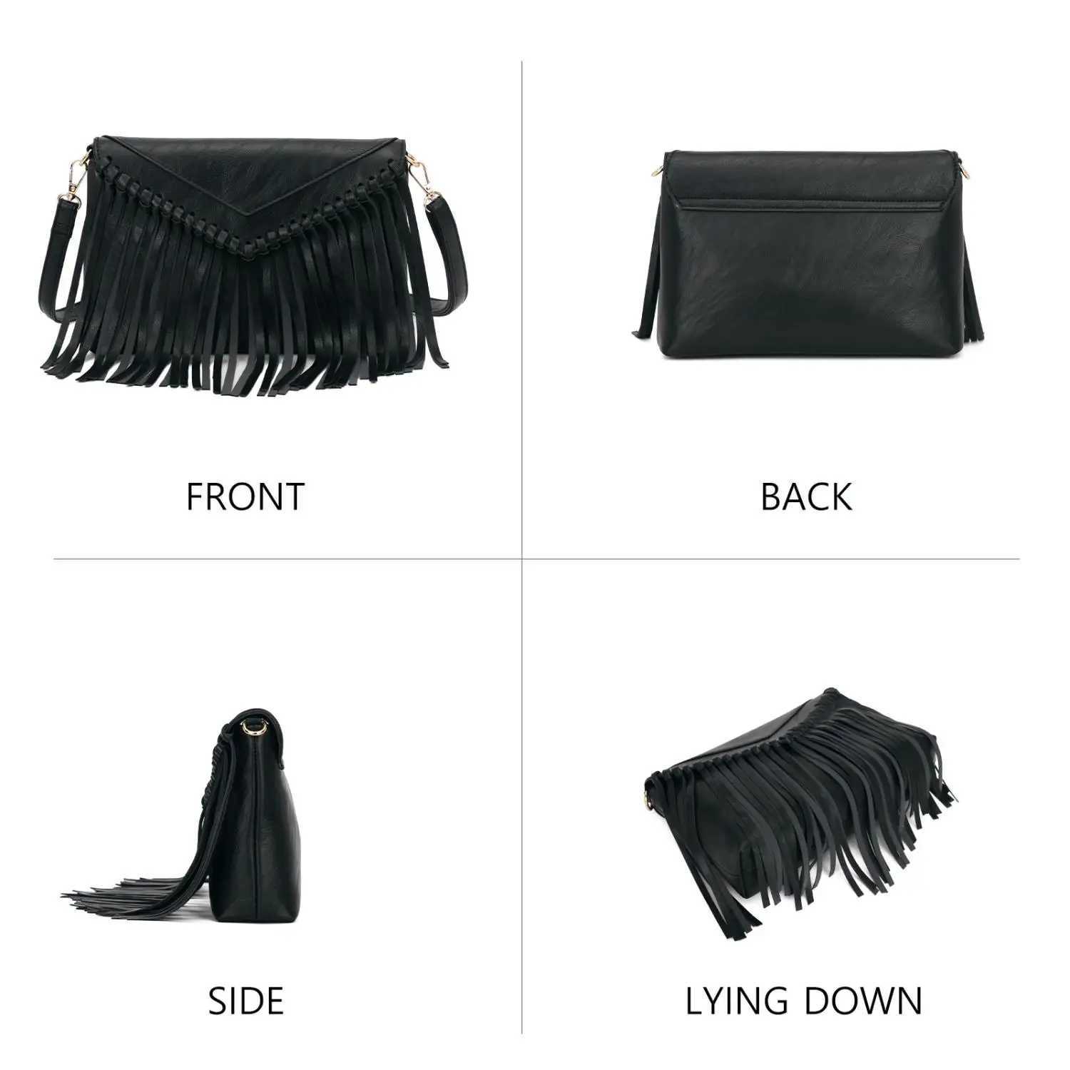 Tassel Crossbody Purse for Women PU Leather Western Fringe Handbag Shoulder Bag Z250516