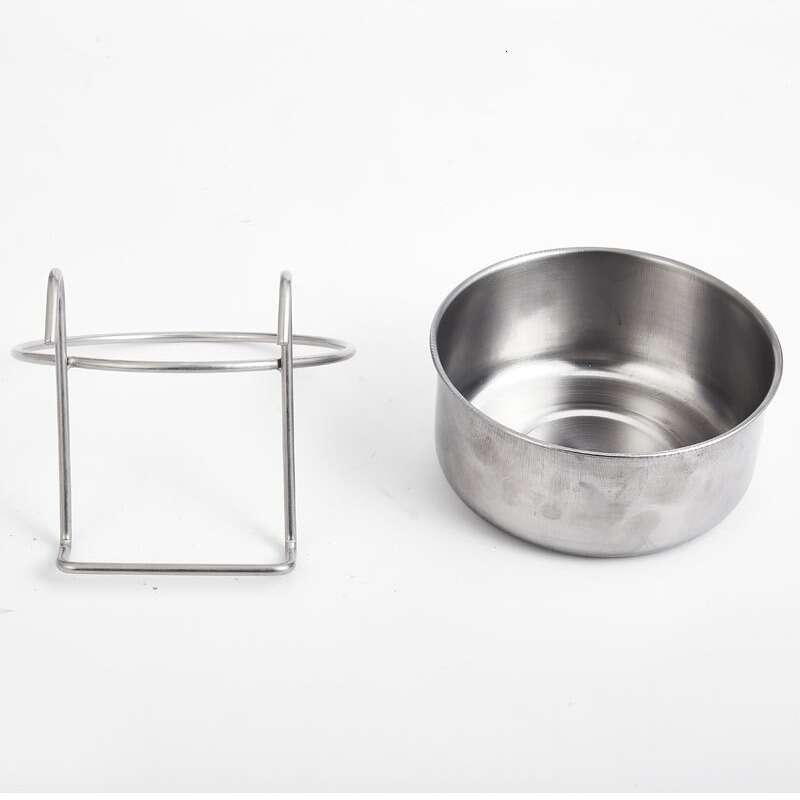 Dog stainless steel anti overturning hanging cat bowl bowl, drinking water feeding thickened enlarged small and medium-sized dog food utensils