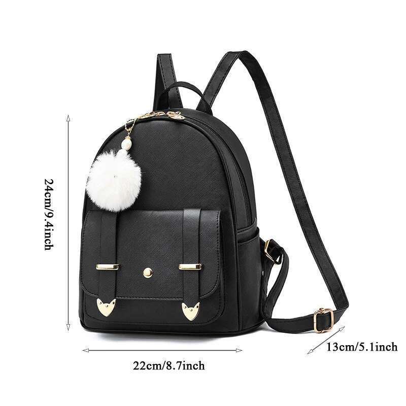 Female PU Small Teenage Girls Fashion Leisure Zipper Shoulder Bag Knapsack High-capacity Women Mini School Backpack