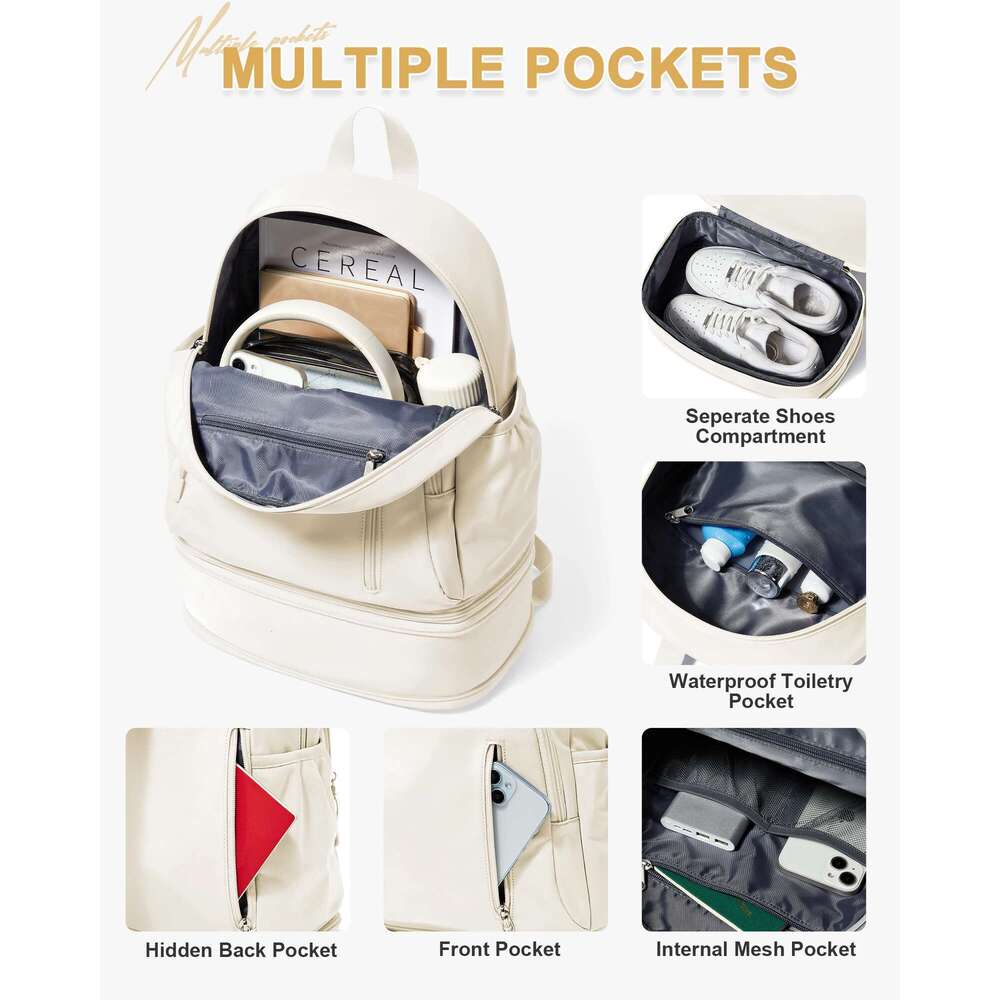Gym Women, Waterproof Workout with Shoe Compartment & Wet Dry, Lightweight Travel Backpack for Sports Yoga