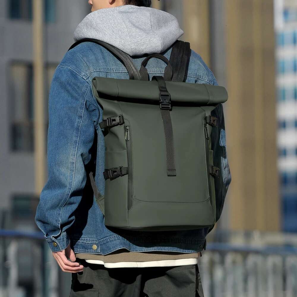 Waterproof Roll Top Outdoor Durable Fashion Casual Backpack for Hiking Travel Daily Use