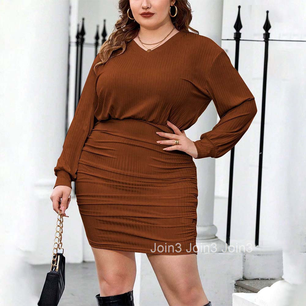 Plus Size Womens Commuting Style Dress for Office Workers Fashionable and Casual Versatile Short Skirt