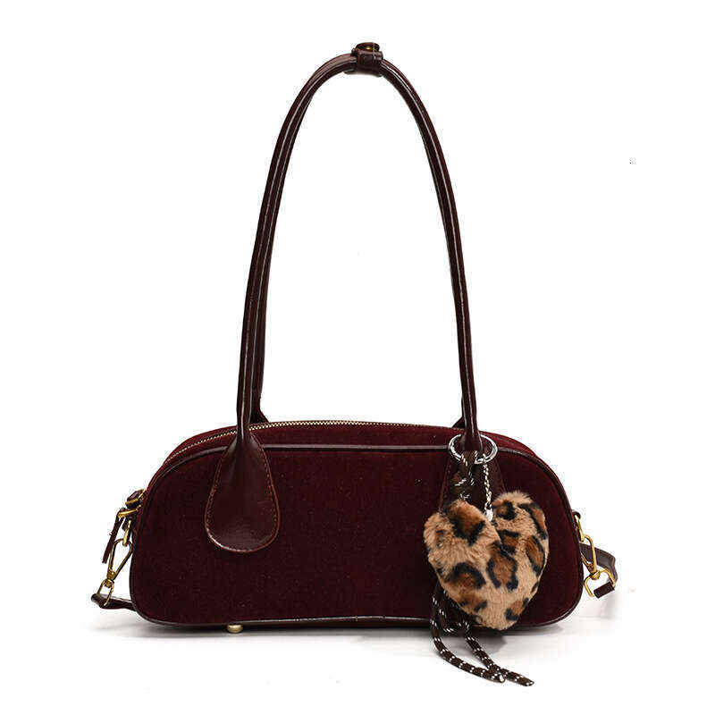 Autumn/Winter Versatile Retro Matte Texture Underarm Shoulder Handheld Bowling Bag Women's 2025 New Casual Fashion Trend