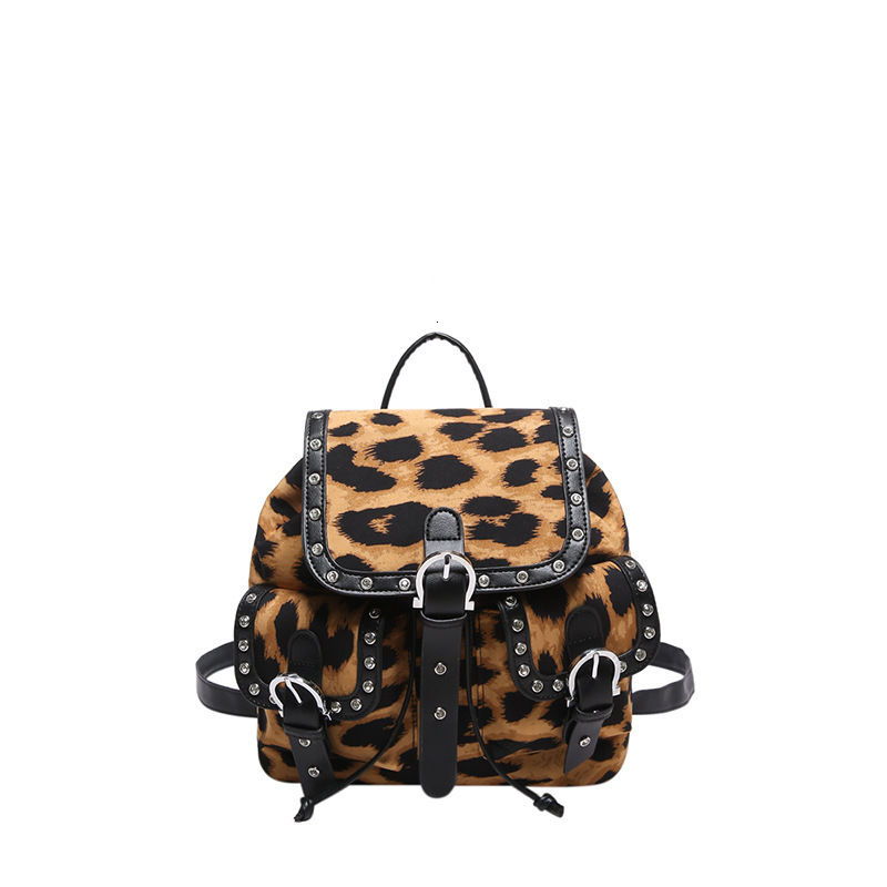 2025S designer leopard print fashion trend large capacity handbag shoulder bag women autumn and winter new style personalized niche backpack