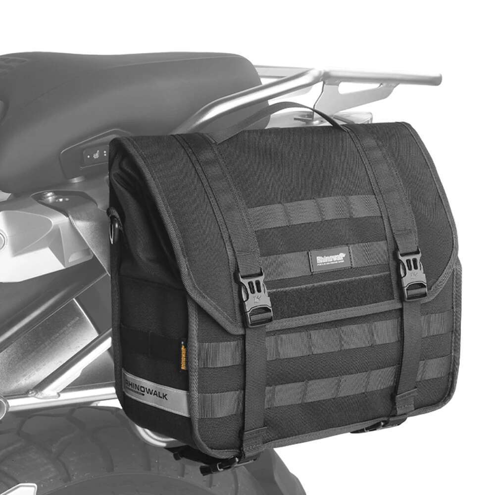 Rhinowalk Motorcycle Saddle Quick Release Lage Bag Large Capacity Side Storage Organizer 13L With Support Panel