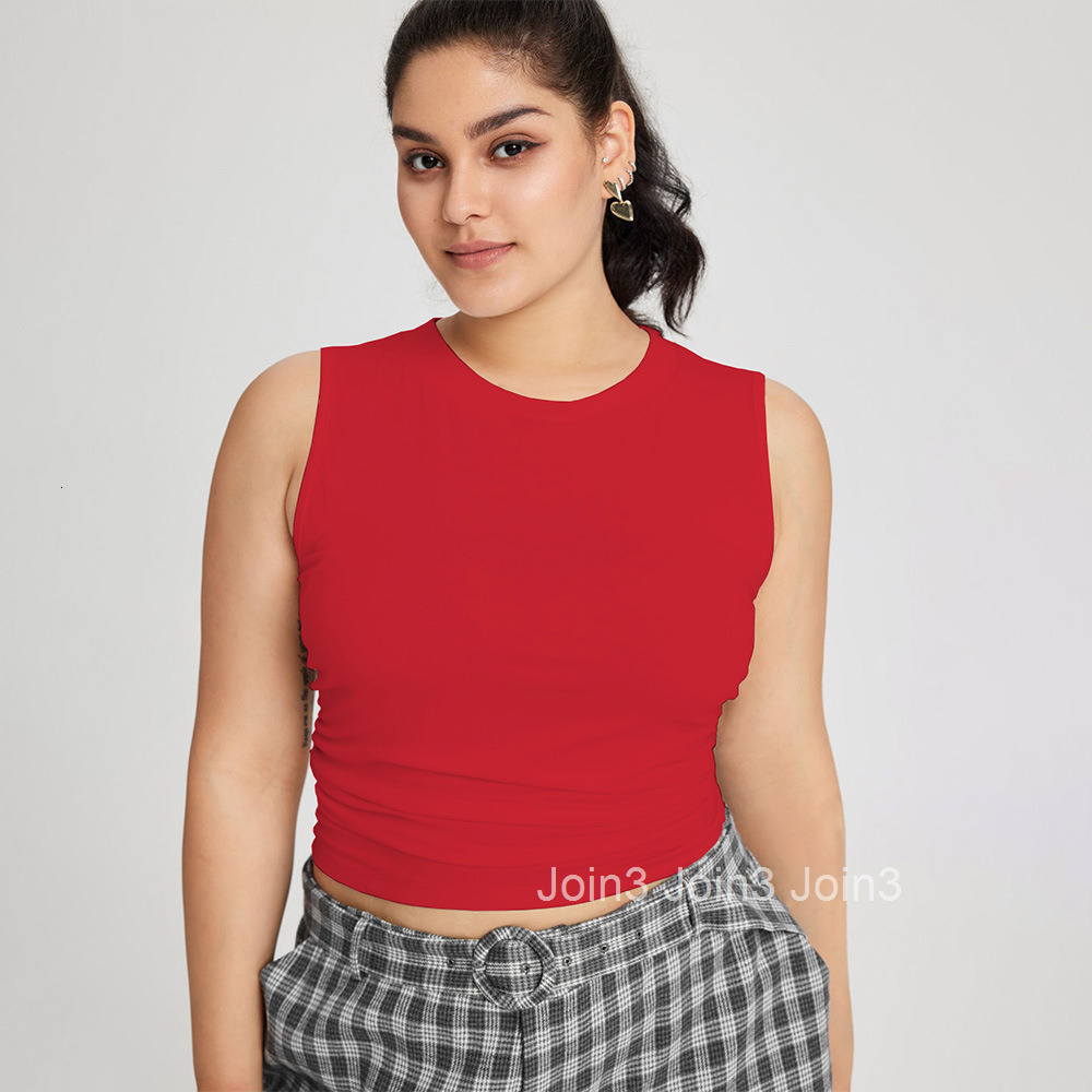 Plus Size Womens Simple Casual Style Versatile Red Vest Breathable Slim Fit Outerwear
