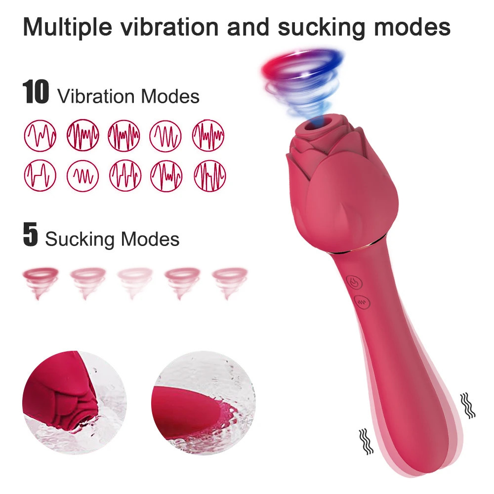 Sucking Rose-Vibrator Female Clitoris Sucker Vacuum Stimulator Vaginal Massagers Adults Goods Vibrating Sex Toy for Women 250515