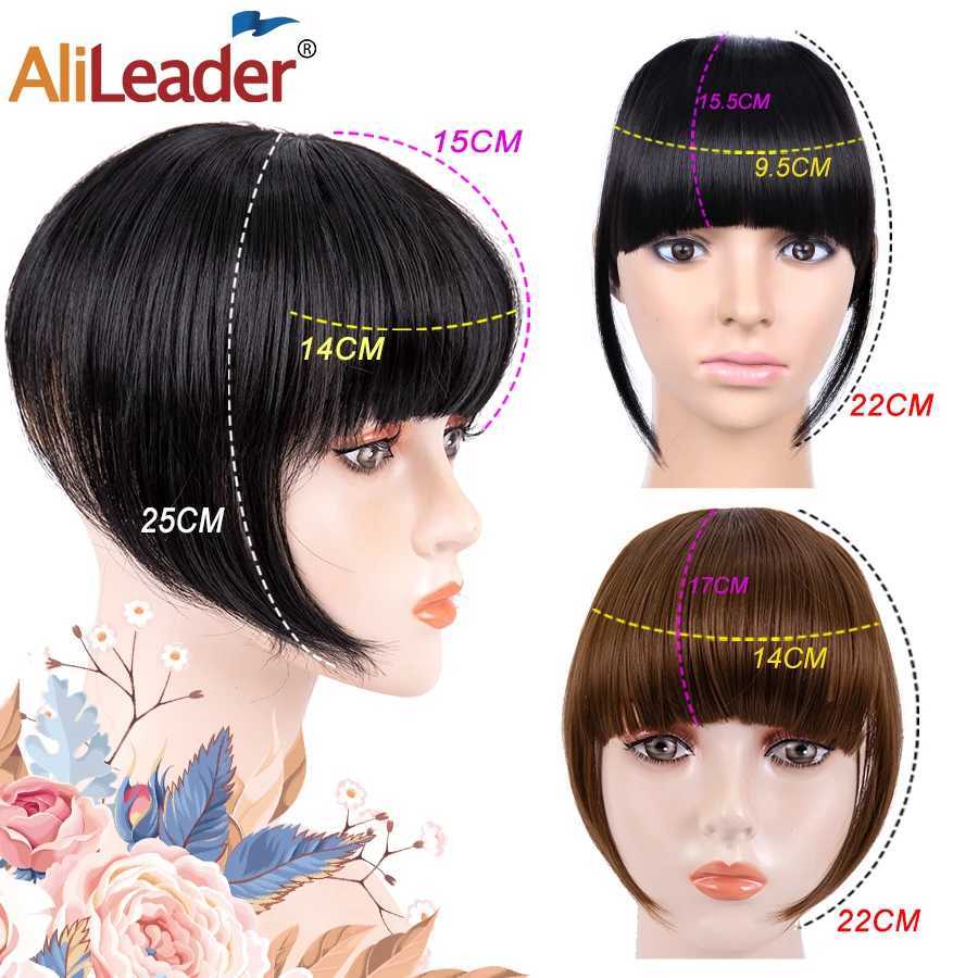 Alileader New Synthetic Blunt Bangs Soft Light Hair Bangs Clip On Hair Style Extensions False Fringe More Durable Straight Bang W250516
