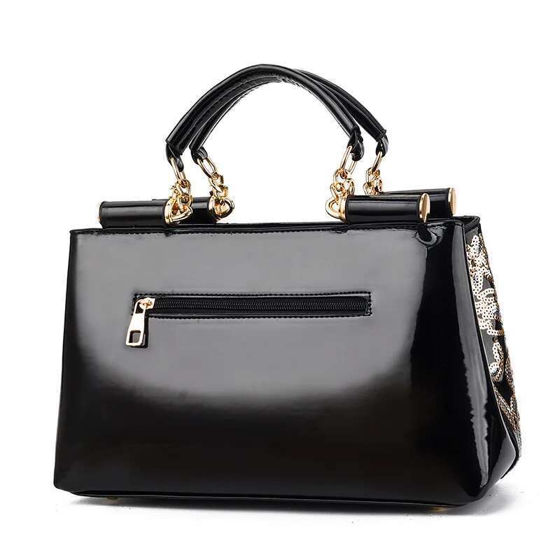 Patent leather glossy bride wedding atmosphere handbag large capacity women's shoulder messenger bag