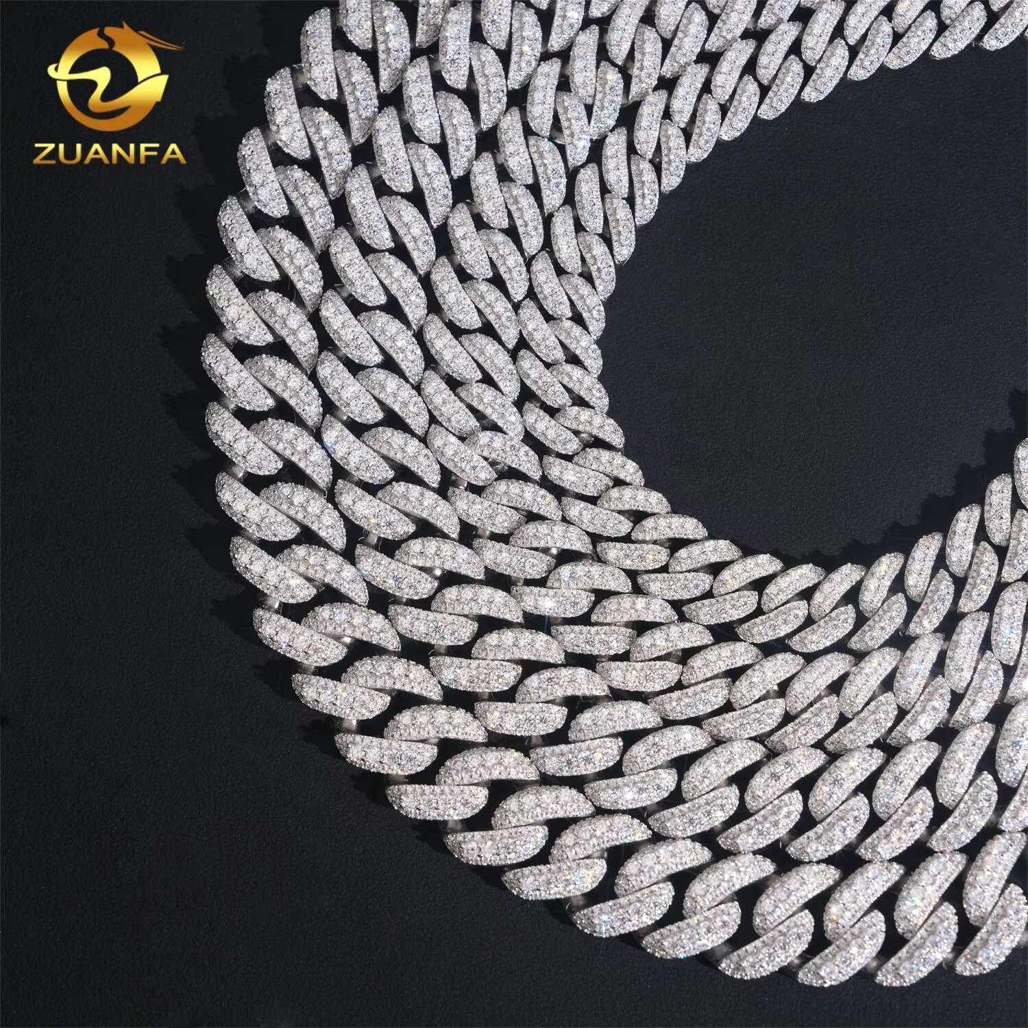 Pass Diamond Tester Hot Selling 925 Sterling Silver 13mm 15mm 16mm 18mm Iced Hip Hop Moissanite Cuban Link Chain