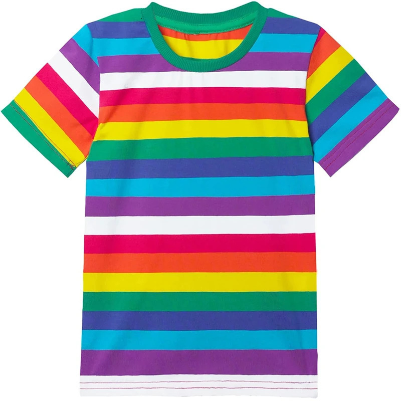 Contrasting Colors Stripes n Tee Shirts Oneck Short Sleeve Leisure Men And Womens 2024 Summer Clothing Classic 250506Z