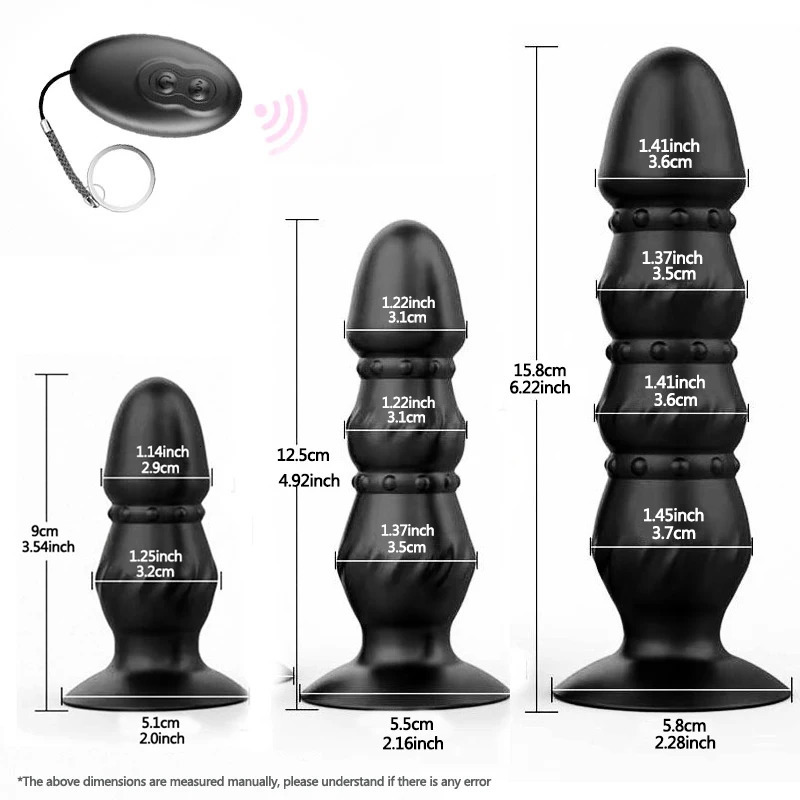 Moonuo Silica Gel Long And Short Anal Plug Pull Ring Vibrator Wireless USB Charge Waterproof Black Male Masturbator Sex Toys 250515