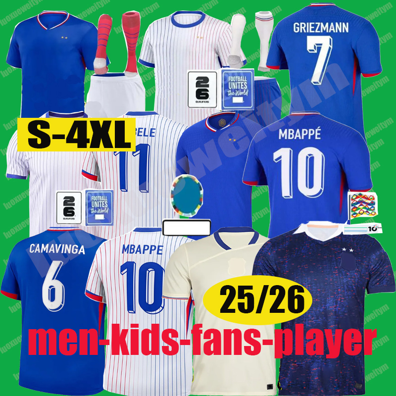 24/25/26 French MBAPPE GRIEZMANN football shirt Kids Kit socks Sets soccer jerseys 2025 DEMBELE Men Women TCHOUAMENI GIROUD KOLO MUANI NKUNKU Maillots de