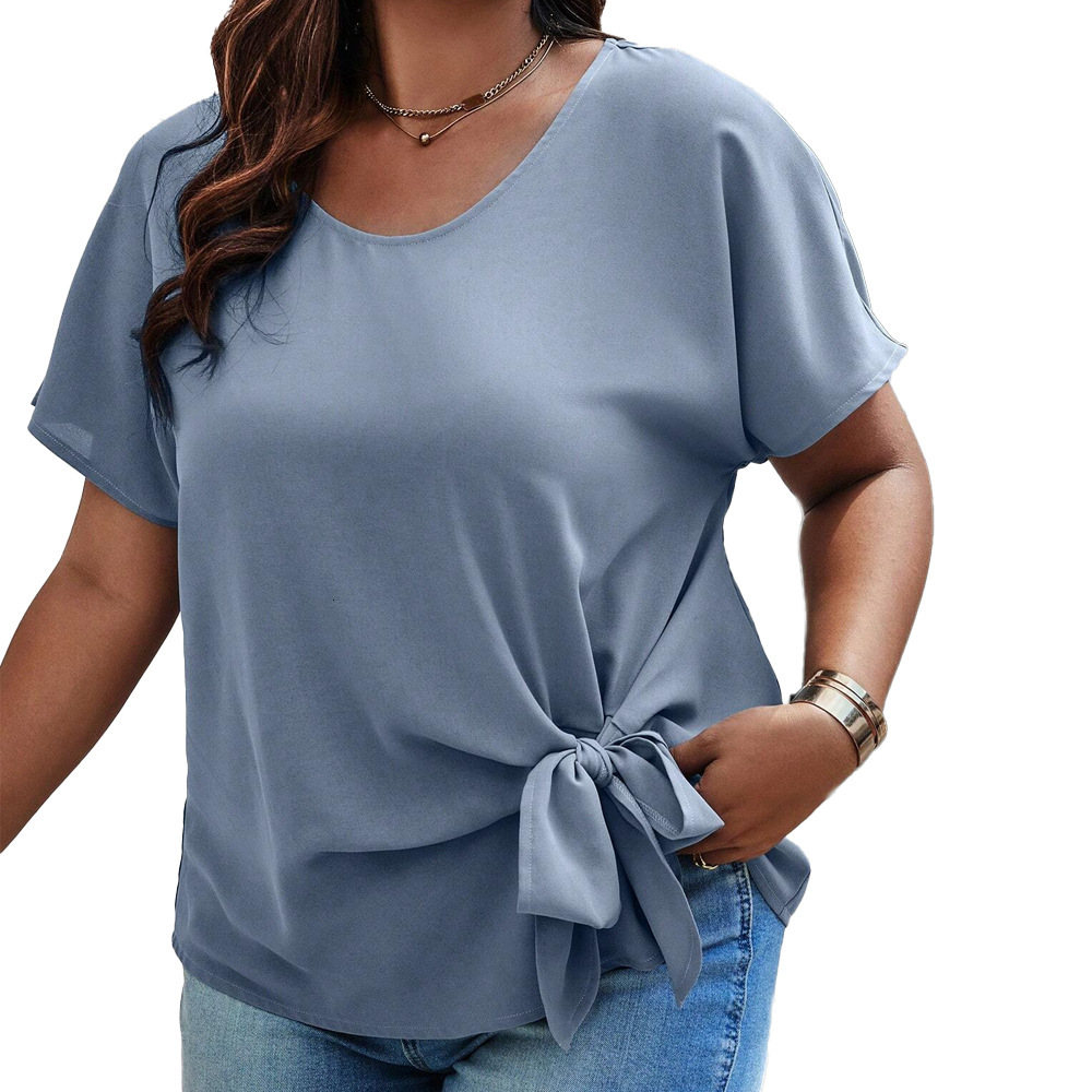 Large Size Womens Clothing Spring/summer Loose Casual Round Neck Short Sleeved Womens Shirt Top
