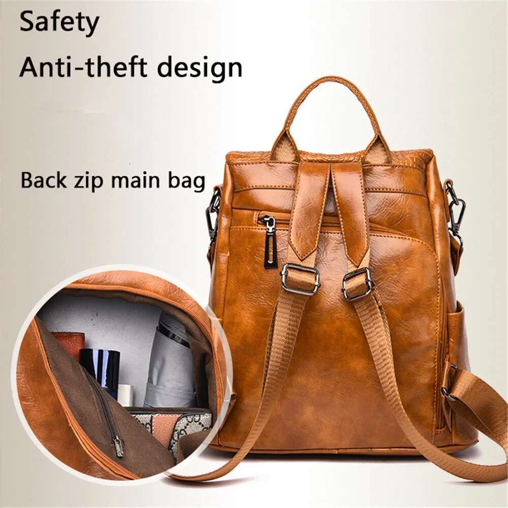 Female Crocodile Pattern Real Pu Leather Anti-Theft Backpack Travel Back Pack Women Shoulder Bags Sac A Dos Femme