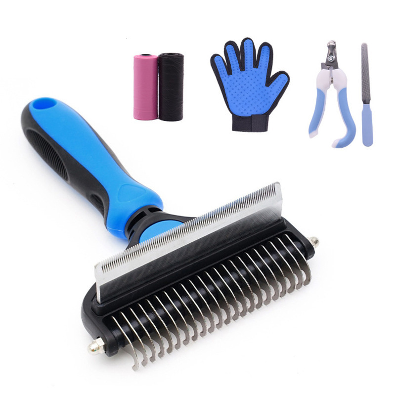 Pet Grooming Dog Cleaning Kit Pets Knot Thinning Comb Gloves Nail Clippers Set Dog Supplies Cat Hair Combs