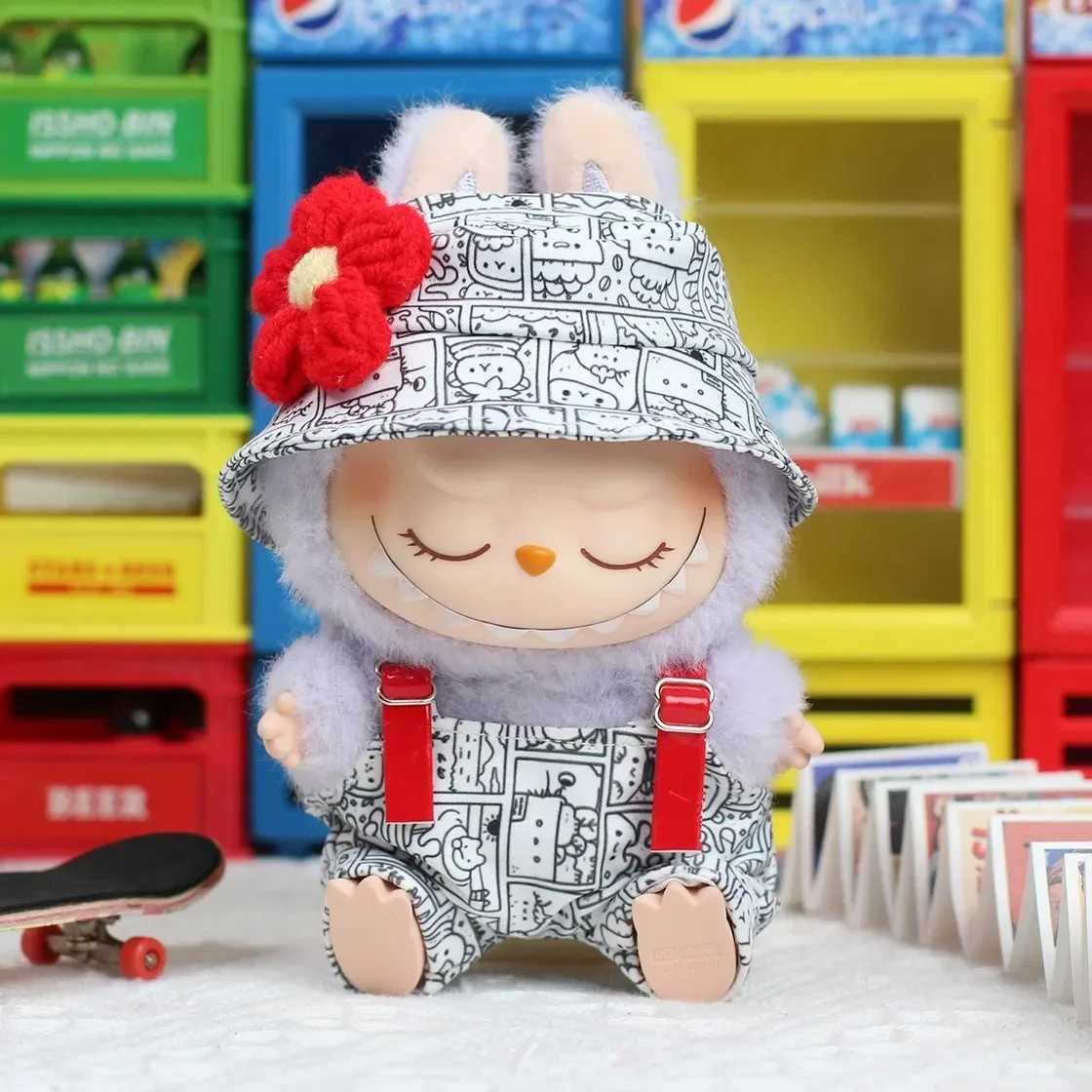 17cm Labubu Cloth Clothes Assault Suit V1 V2 V3 Outfit Korean and Slish Clothing Set for Plush Toy Doll Accessories Free shipping