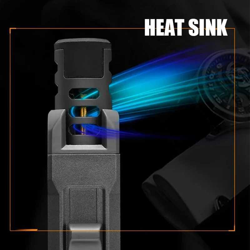 New JOBON Metal Outdoor Windproof Turbine Torch Strong Fire Power Blue Flame Straight Butane Gas Lighter Gas Kitchen BBQ WeldingT250516