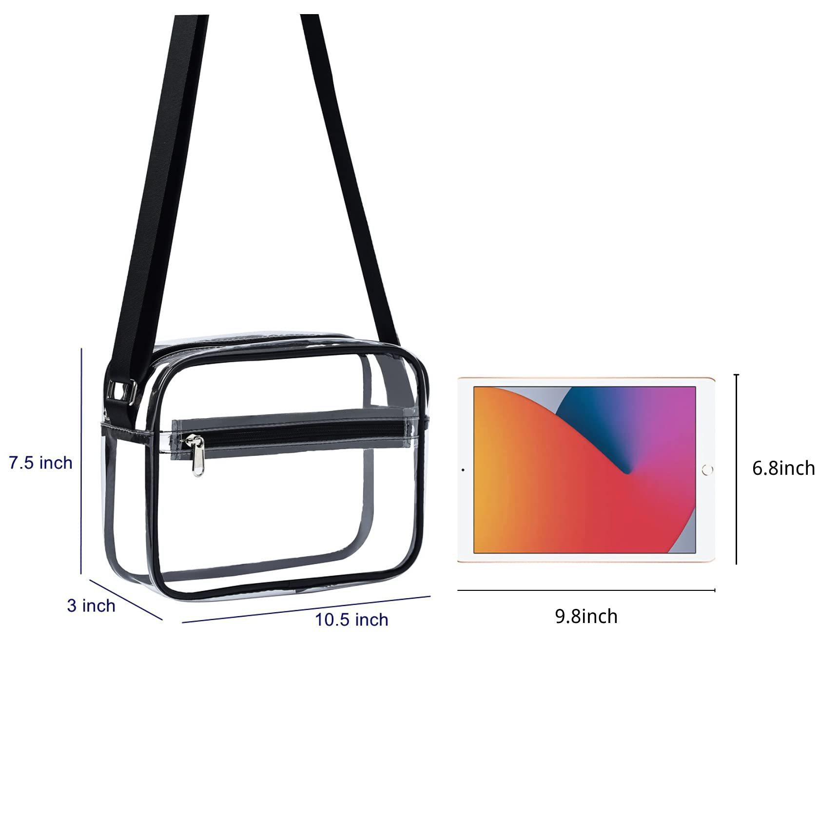Spot Amazon Cross-border Spot Transparent Crossbody Bag Large Capacity Transparent Storage Bag PVC Shower Bag Waterproof