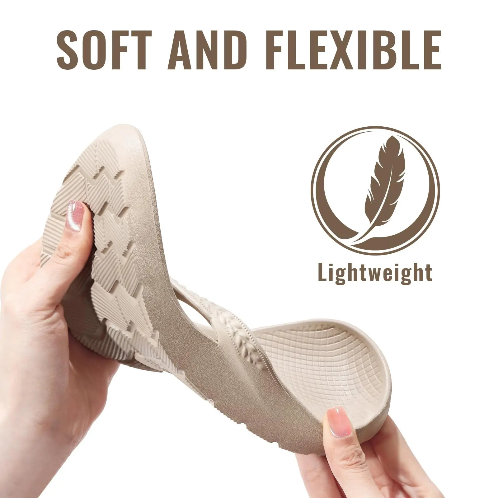 Crestar Womens Orthopedic Flip Flops Summer EVA Sandals For Plantar Fasciitis Relief Comfort Unisex Non-slip Beach Slippers 250514