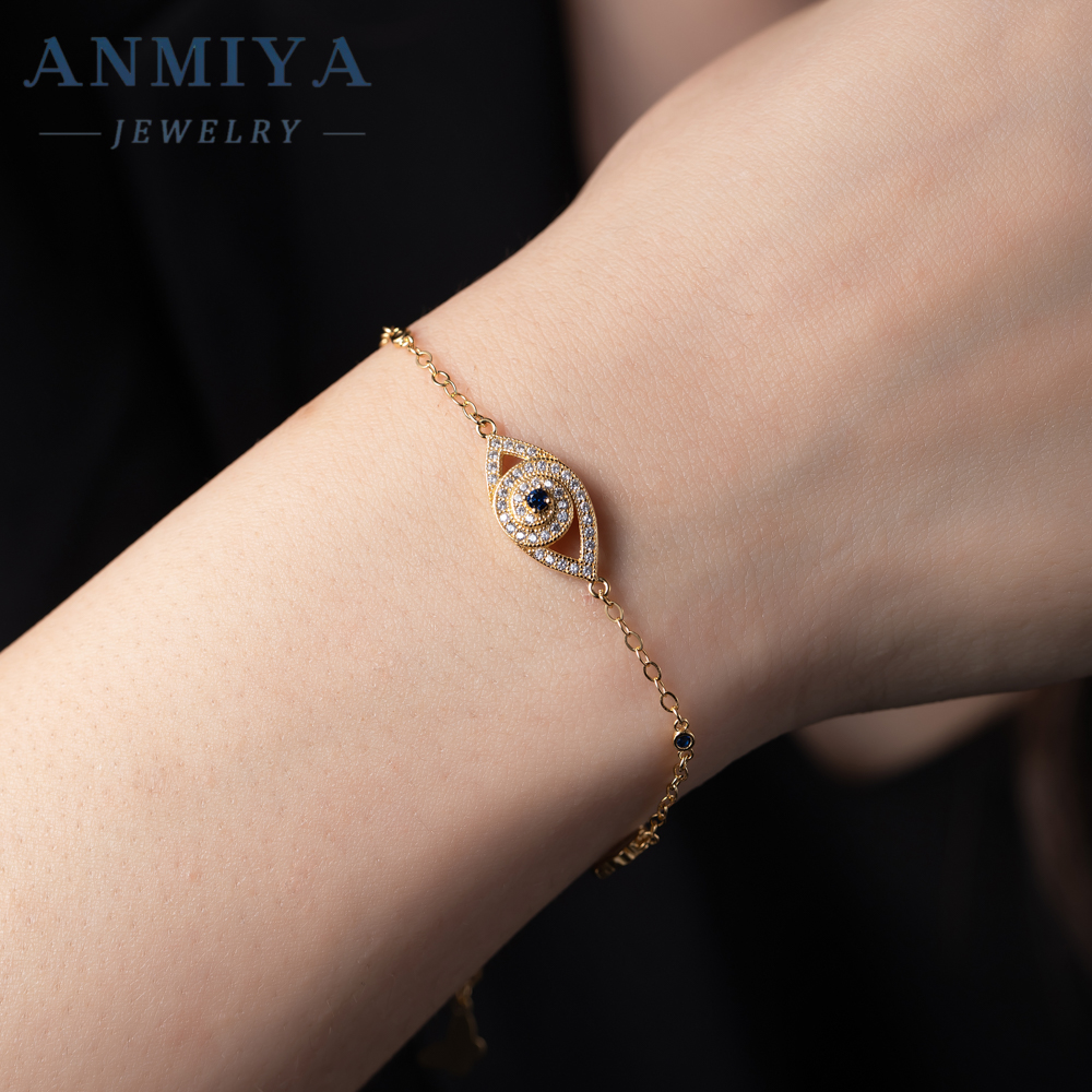 INS 18K Gold Silver Plated Trendy 925 Silver Evil Eyes CZ Stones Bracelet Unisex Jewelry Gift Women Bestfriend Zircon
