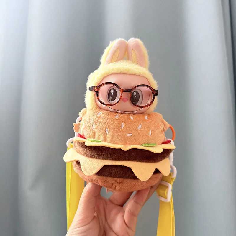 Labubu 17cm Dolls Clothes The Monsters Outfit Accessories Clothing Hot Dog And Hamburger V1 V2 Can Wear Original Design Free shipping