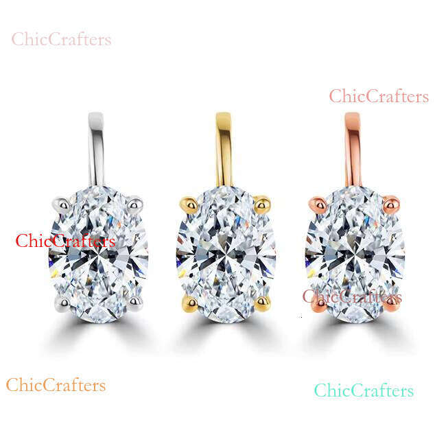 Starsgem 1ct & 2ct 10k 14k Gold D VS1 Oval Cut IGI Lab Grown HPHT CVD Loose Solitaire Pendant Exquisite Dia Pendants Charms