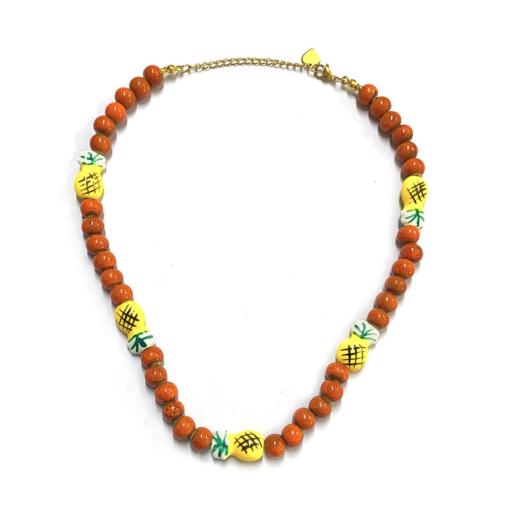 Colorful Glazed Fish Pendant Necklace Glass Beads Necklace Cute Marine Animal Jewelry Summer Gift Womens Fashion Necklace 250115
