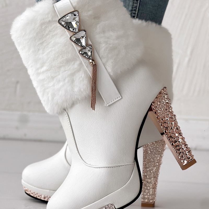 Women's Shoes high heels rhinestone decoration comfortable warm fashion boots