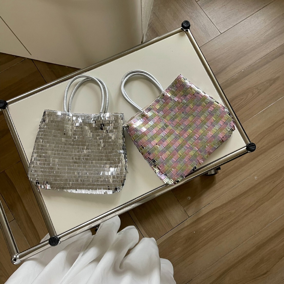 2025S designer new women Han Fan ins dress versatile commuting niche design glitter handbag crossbody bag