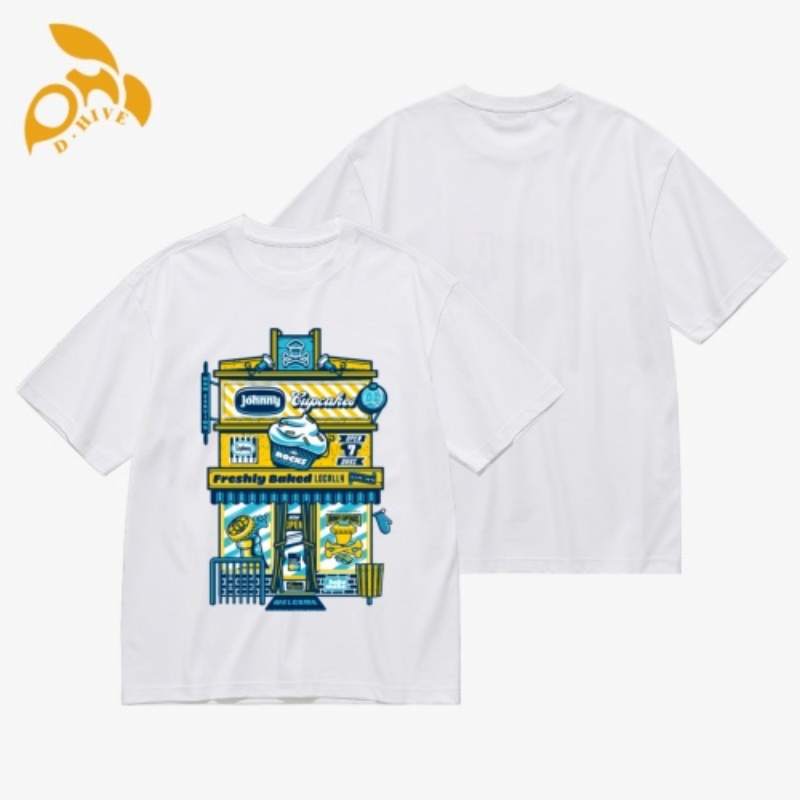Free Shipping Designer Oversize Top Men's Women's shirt Short Sleeve Round neck Customized 200g Men's hot stamping T-shirt - front outd