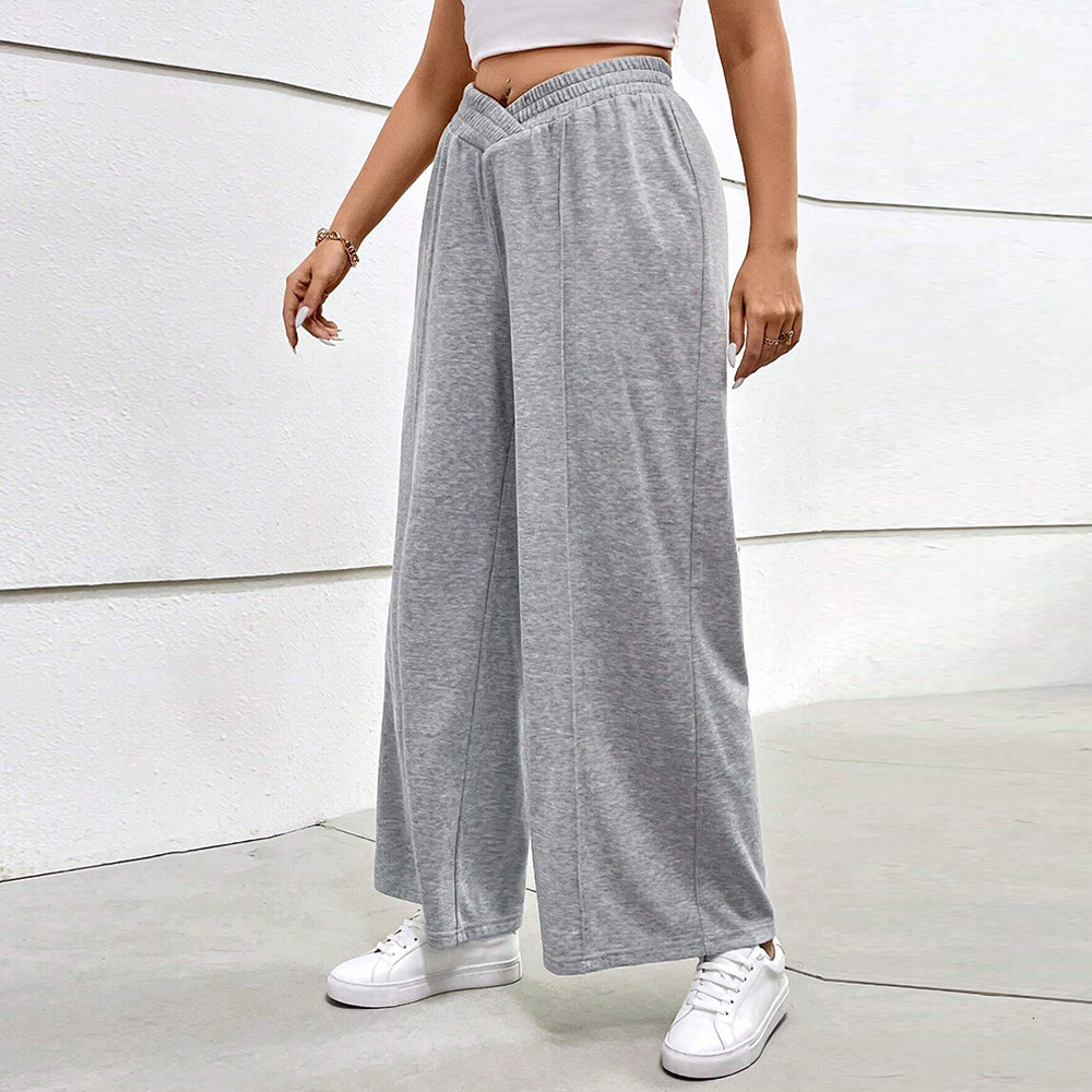 Large Size Womens Clothing Autumn and Winter New Item Elastic Waist Casual Wide Leg Pants Fashionable Sports Pants Pants