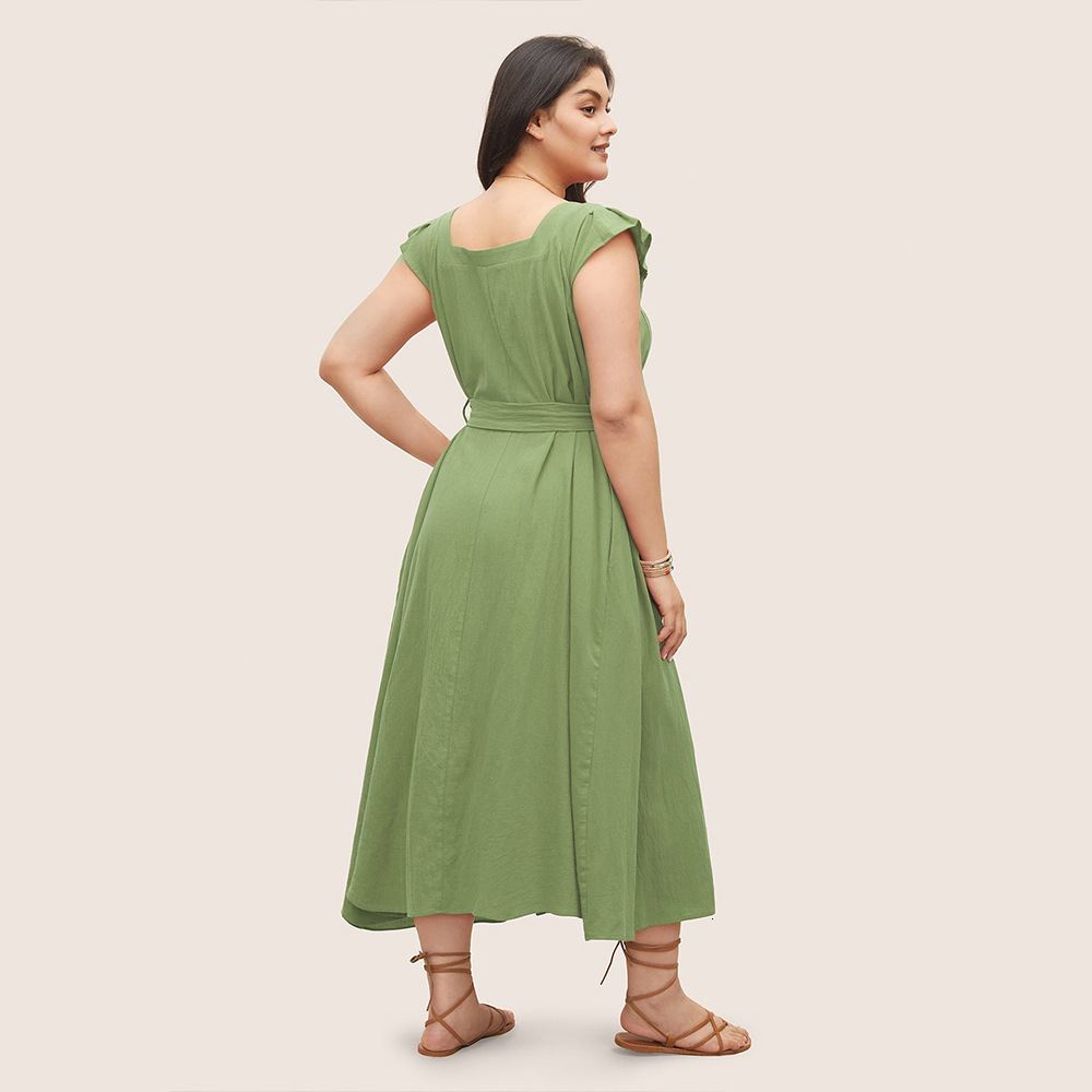 Large Size Womens Dress with a Fresh and Elegant Temperament Summer High Waist Loose Fit Slimming and Concealing Mid Length Skirt