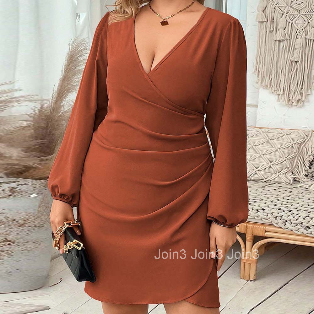 Large Size Womens French Elegant Style Dress Autumn and Winter Ladylike Intellectual Temperament Short Skirt