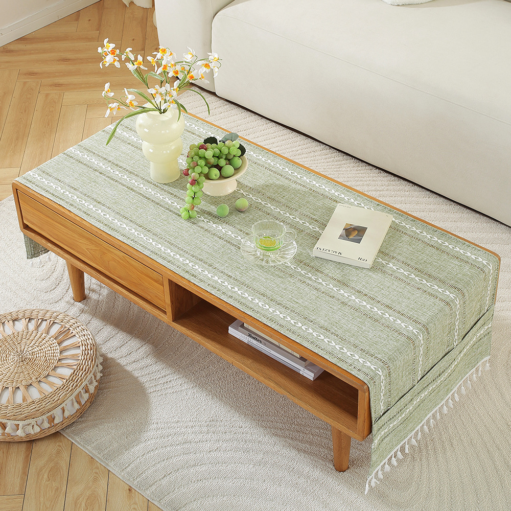 A744 Nordic home modern simple cotton and linen storage cover cloth rectangular tablecloth living room TV cabinet coffee table cover towel spot