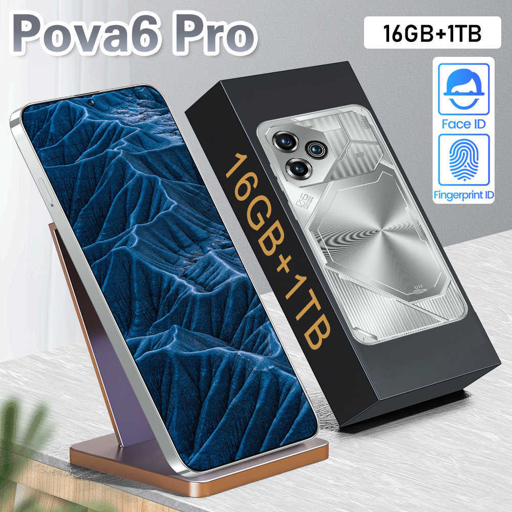 Hot selling Pova6 Pro phone 16+1T Android 8.1 perforated screen cheap smartphone R250516
