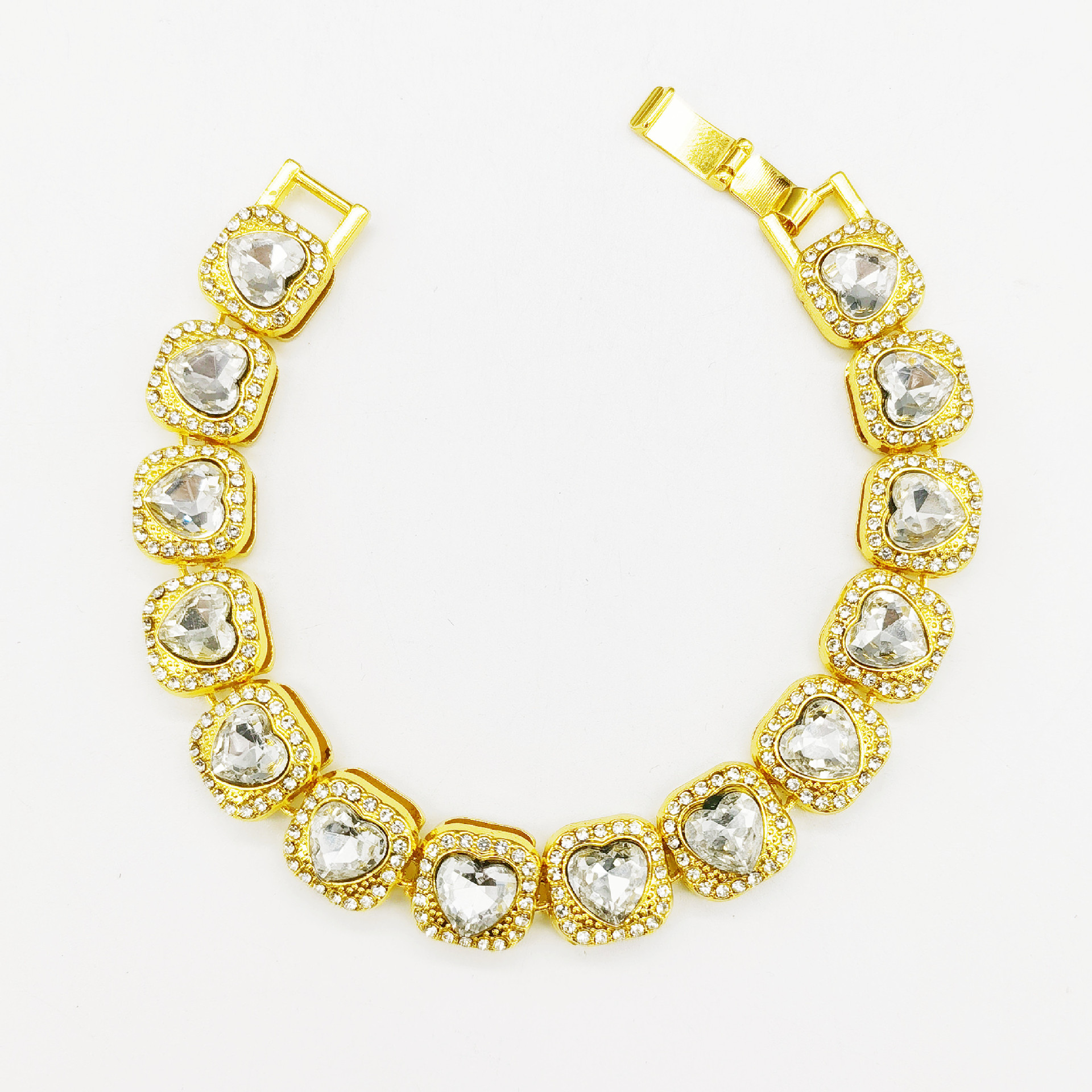 Luxury Hipster Heart Charm Necklace Featuring Real Cubic Zirconia Stones