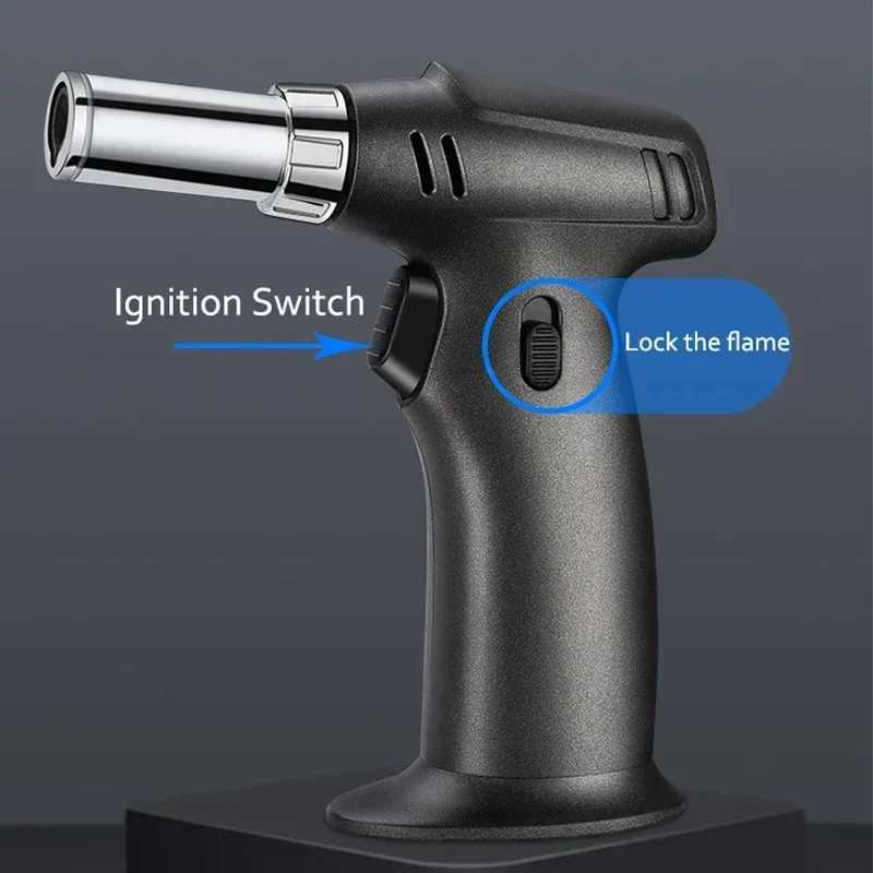 Butane Gas Jet Cooking Kitchen Lighters with Safety Lock 1300 Degree Torch Cigar Dessert Cream Barbecue Welding GadgetT250516