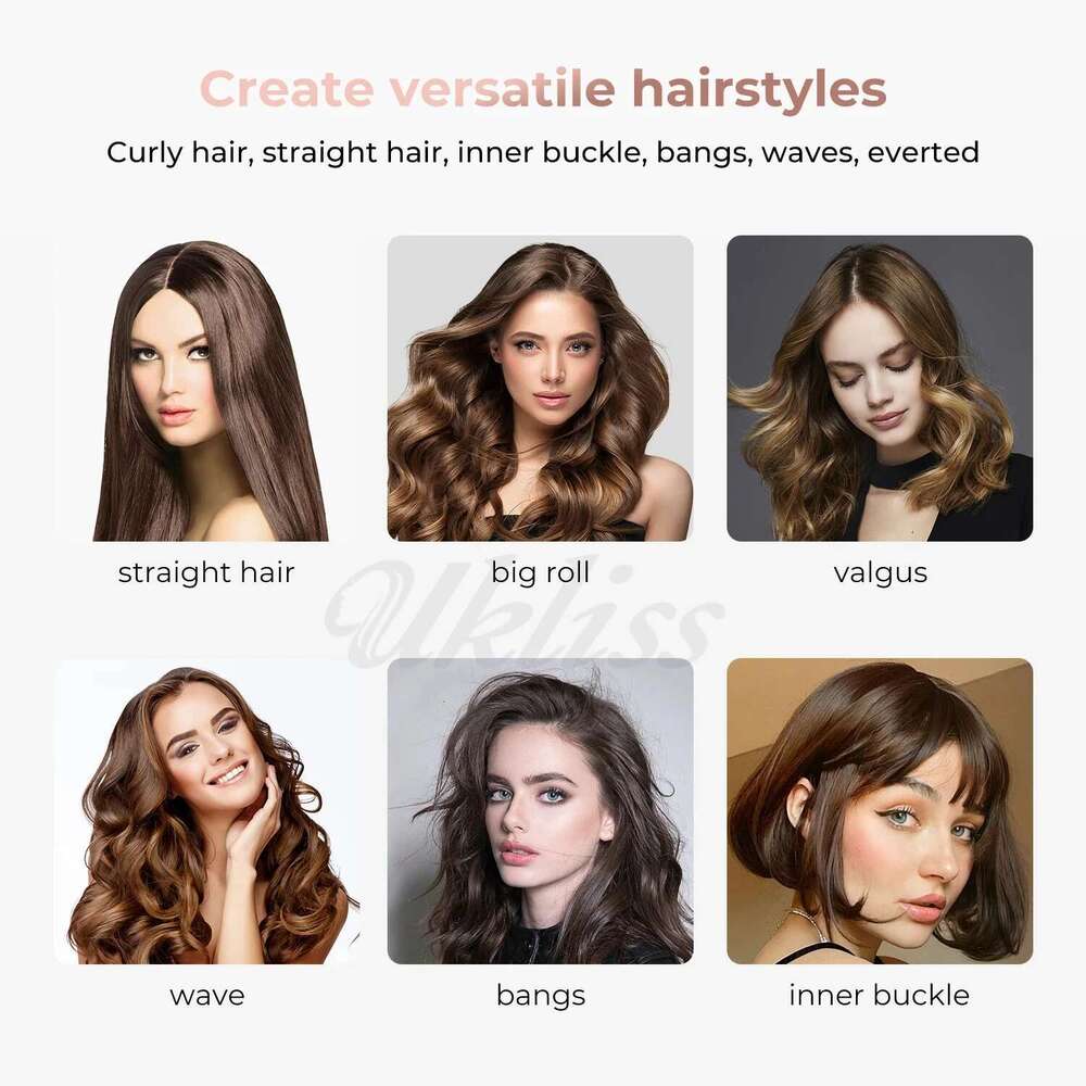 3 in 1 Thermal Heated Iron Ceramic Hair Curler Roller Volumizing Comb Double PTC Curling Brush