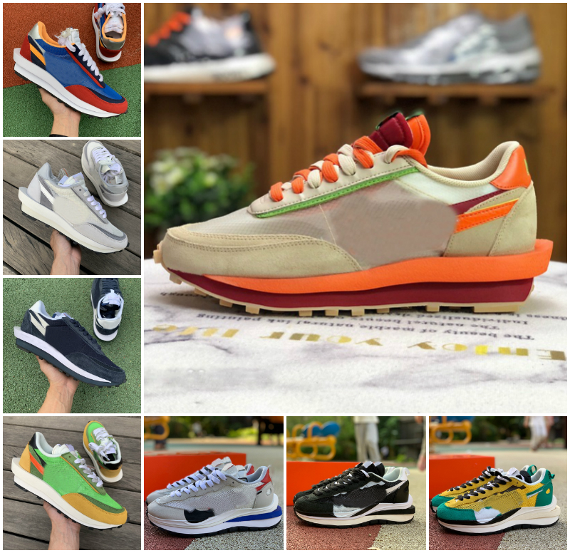 SACAis Mens Women Running ShOes Designer LD Waffle Orange Blaze Nylon White Black Sail Gum Sesame Game Royal Fragment Grey Blue Void Green Gusto Pine Green Sneakers