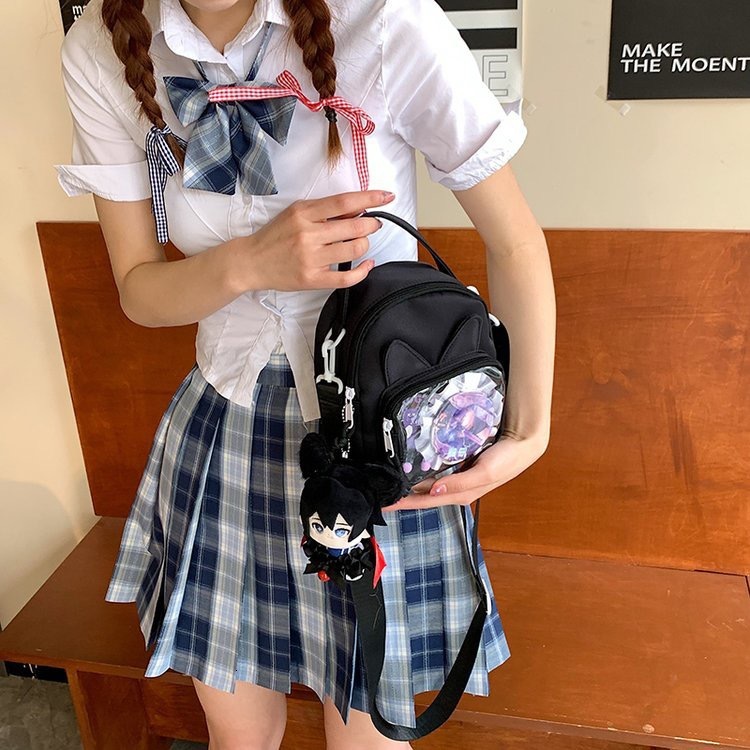 2025S Designer Pain Baby Cute anime Transparent Versatile Student Shoulder Crossbody Women Casual Cell Phone Small Square Bag