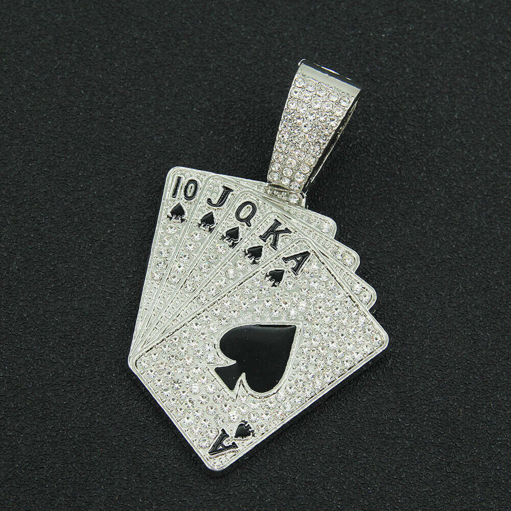 Personalized Playing Card Pendant Necklace Accessories Hanger Hip Hop Rap Street Dance Cool Punk Neckchain cool