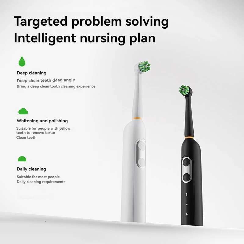 Rotating electric toothbrush induction charging, waterproof, high-performance motor,3 modes 70 day battery life, 10 brush heads