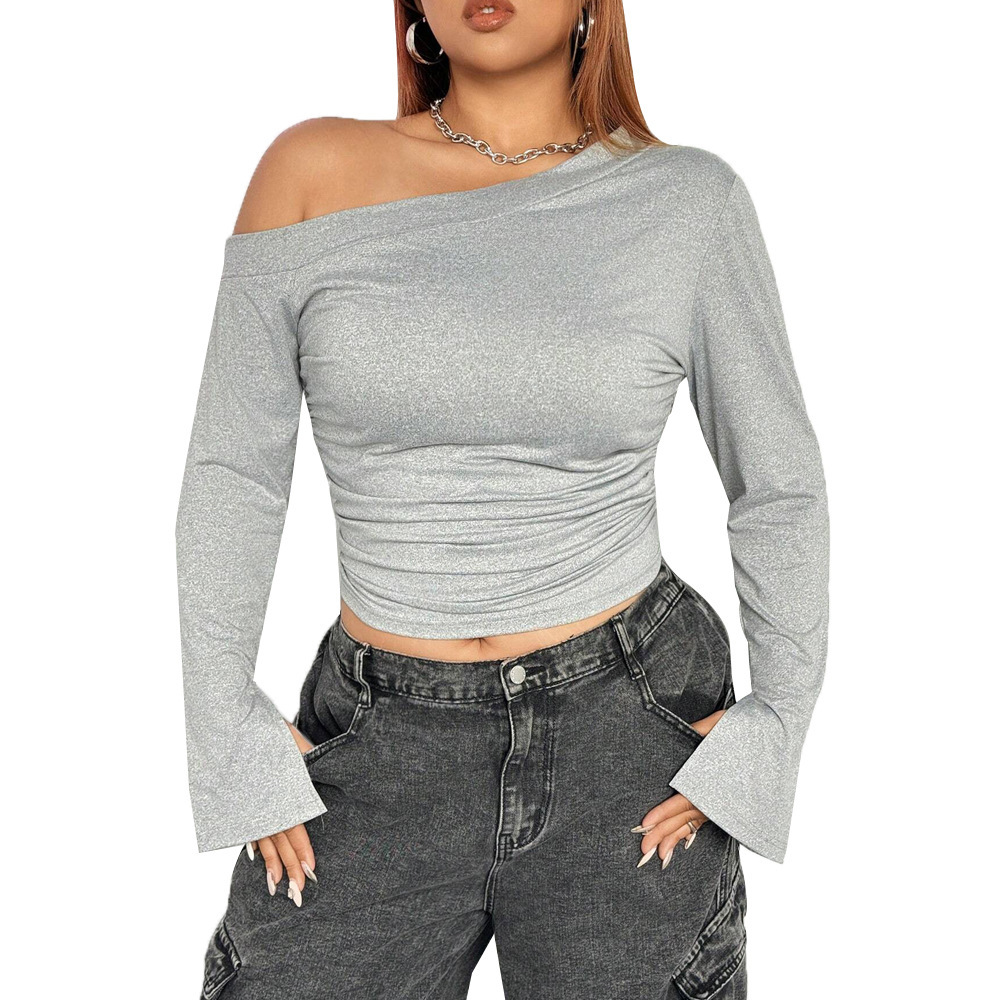 Large Womens Personalized Trendy T-shirt Autumn/winter Ins Design Sense Long Sleeve Interior Top