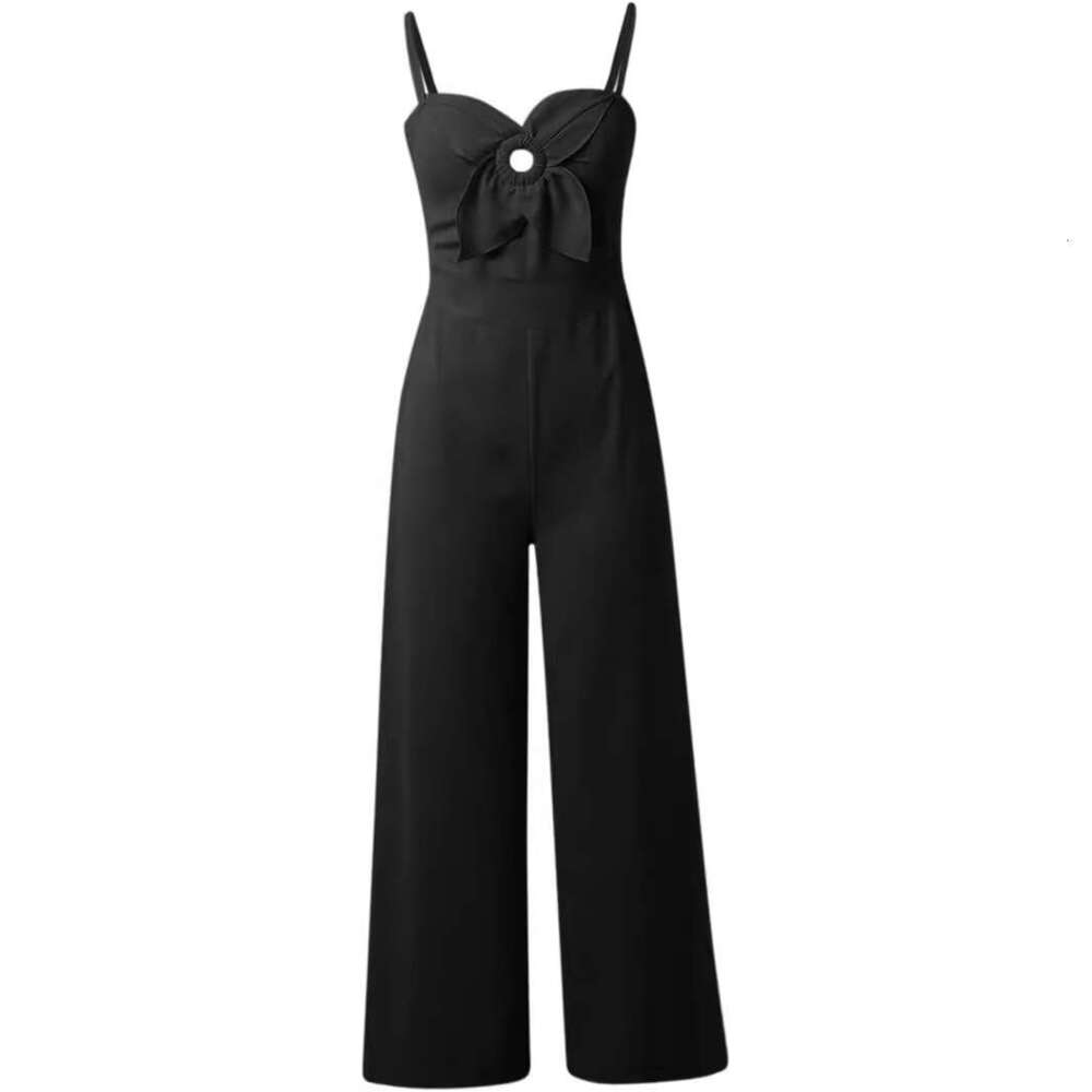D9629 women's sexy three-dimensional flower craft design suspender jumpsuit