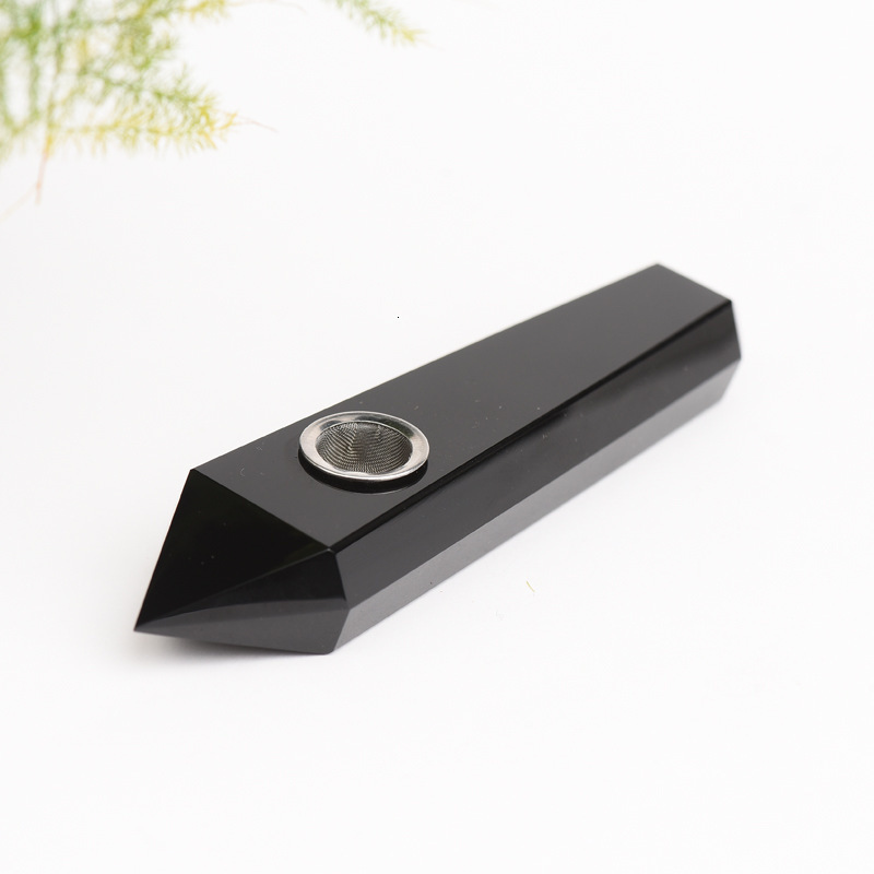Natural crystal glass pipe for women small size portable handmade pipe straight smoking accessory high-end gift 201125