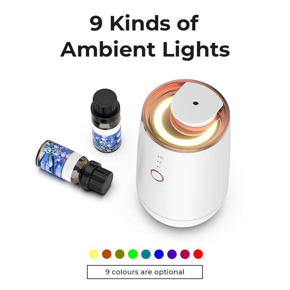 HIINST Aroma Essential Oil Diffuser With Start-Off Function USB Rechargeable Car Air Freshener 9 Color Lights Perfume Nebulizer W250516 Free shipping