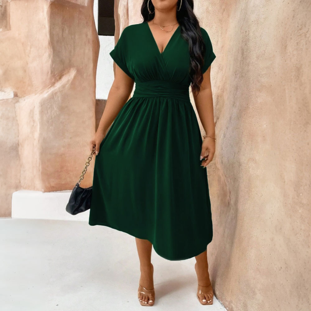 Large Size Womens Elegant Dress 2025 Spring/summer New Fashion Age Reducing Mid Length Skirt
