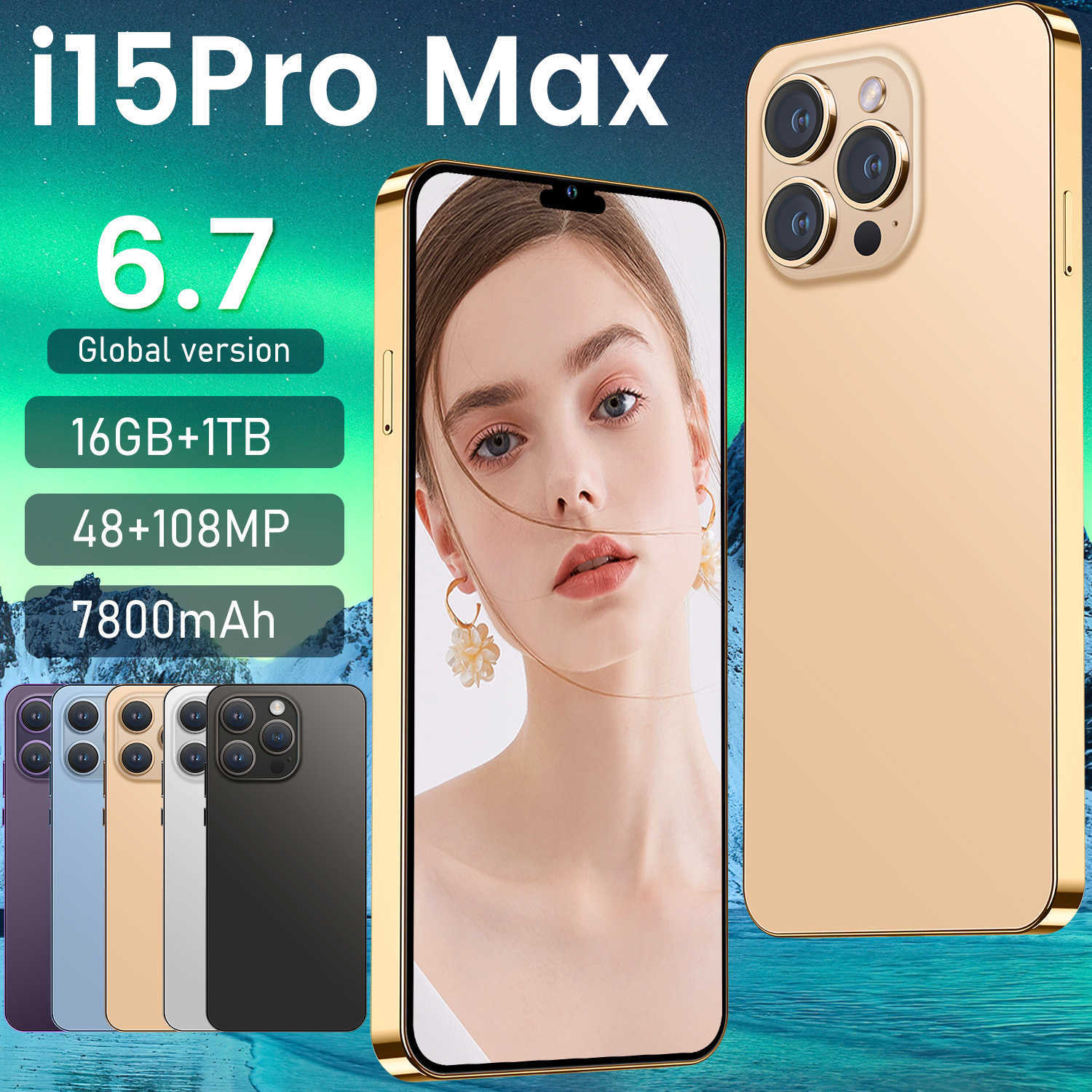 Hot selling I15 Pro Max phone 16+1 6.7-inch Android 8.1 Meikeduo OZON R250516